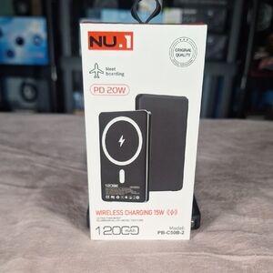 NU.1 Wireless Charging Power Bank 1200mAh